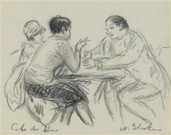 WILLIAM GLACKENS Figures Seated at a Table, Café du Dôme, Paris.